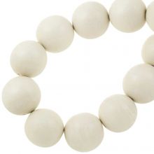 Wooden Beads Intense Look (30 mm) White (13 pcs)