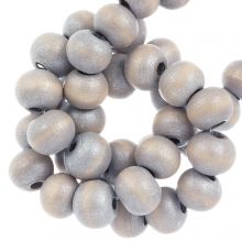 wooden beads metallic grey 8 mm size 