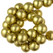 Wooden Beads Metallic Look (10 mm) Vegas Gold (84 pcs)