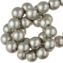 Wooden Beads Metallic Look (8 mm) Champagne Silver (104 pcs)