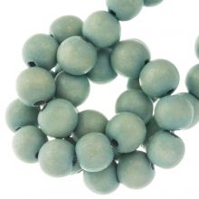 Wooden Beads Vintage Look (12 mm) Ice Green (70 pcs)