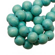 sky blue color round wooden beads 8 mm size 