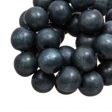 wooden beads round blue berry 6 mm 