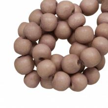 wooden beads vintage look baby blush color 8 mm 