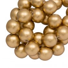 Wooden Beads Metallic Look (12 mm) Gold (70 pcs)