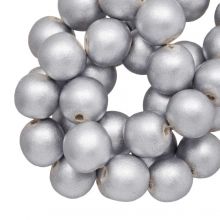 Wooden Beads Metallic Look (12 mm) Silver (70 pcs)