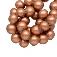 wooden beads with metallic color copper 6 mm 