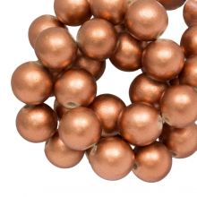 wooden beads metallic color copper 12 mm size 