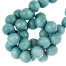 Wooden Beads Vintage Look (12 mm) Teal Blue (70 pcs)