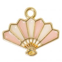 Enamel Charm Fan (17 x 15 x 1.5 mm) Soft Pink (5 pcs)