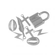 Stainless Steel Charm Mix (14 - 22 x 9 - 15 mm) Antique Silver (8 pcs)