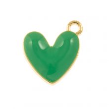 Enamel Pendant Heart (17 x 13,5 mm) Sea Green (5 pcs)