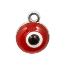 Enamel Charm Evil Eye (12 x 10 x 7 mm) Red (3 pcs)