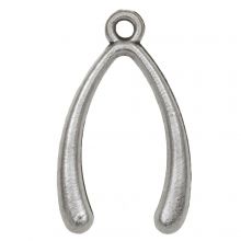 Charm Wishbone (24 x 15 mm) Antique Silver (10 pcs)