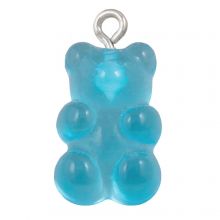 Gummy Bear Resin Charms (21 x 11mm) Blue (3 pcs)