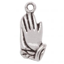 Charm Hands (18 x 8 mm) Antique Silver (10 pcs)