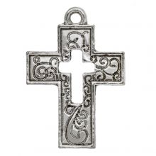 Charm Cross (23 x 16 mm) Antique Silver (5 pcs)