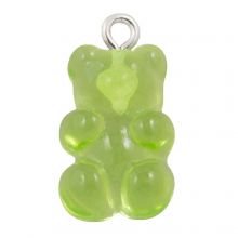 Gummy Bear Resin Charms (21 x 11mm) Green (3 pcs)