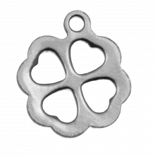 Stainless Steel Charm Hollow (12 x 10 mm) Antique Silver (25 pcs)