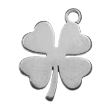 Stainless Steel Charm Clover (12 x 8 x 1 mm) Antique Silver (4 pcs)