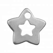 Stainless Steel Charm Star (10 x 8 mm) Antique Silver (20 pcs)