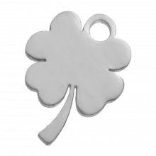 Stainless Steel Charm Clover (12 x 9 mm) Antique Silver (4 pcs)