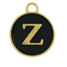 Enamel Charm Letter Z (14 x 12 x 2 mm) Black (1 pcs)