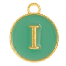 Enamel Charm Letter I (14 x 12 x 2 mm) Turquoise (1 pcs)