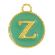 Enamel Charm Letter Z (14 x 12 x 2 mm) Turquoise (1 pcs)