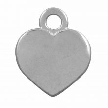 Charm Heart (12 x 10 x 2 mm) Antique Silver (25 pcs)