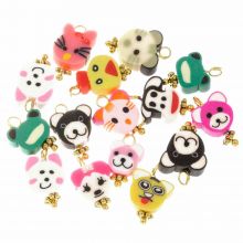 Polymer Clay Charm Animals (14.5 x 9 x 4.5 mm) Mix Color - Gold (10 pcs)