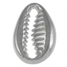 Charm Cowrie Shell (12 x 8 x 3 mm) Antique Silver (10 pcs)