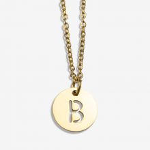 Stainless Steel Necklace Letter B (45 cm) Gold (1 pcs)
