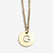 Stainless Steel Necklace Letter G (45 cm) Gold (1 pcs)