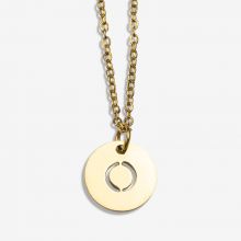 Stainless Steel Necklace Letter O (45 cm) Gold (1 pcs)