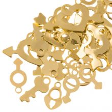 Stainless Steel Charm Mix (10.5 - 13 x 6 - 21 x 0.6 - 0.8 mm) Gold (30 pcs)