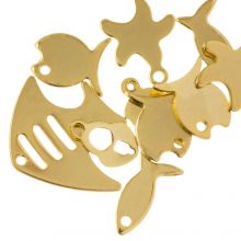 Charm Mix Stainless Steel (various sizes) Gold (10 Pieces)
