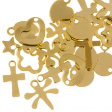 Charm Mix Stainless Steel (various sizes) Gold (25 Pieces)