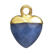 Blue Aventurine Charm Heart (13.5 x 10 x 5.5 mm) Gold (1 pcs)