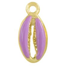 Enamel Charm Cowrie Shell (17 x 8 x 3.5 mm) Orchid Purple (5 pcs)