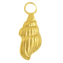 Stainless Steel Charm Conch (18 x 7.5 x 3.5 mm) Gold (2 pcs)