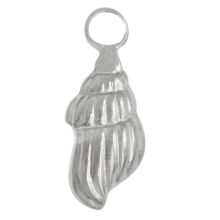 Stainless Steel Charm Conch (18 x 7.5 x 3.5 mm) Antique Silver (2 pcs)