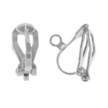 Stainless Steel Clip Earring (13 x 6 mm) Antique Silver (4 pcs)