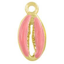 Enamel Charm Cowrie Shell (17 x 8 x 3.5 mm) Salmon Pink (5 pcs)