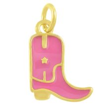 Enamel Charm Cowboy Boot (14 x 11 x 1.5 mm) Pearl Pink (1 pcs)