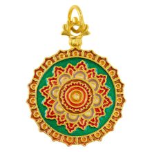 Enamel Pendant Mandala (31 x 24 mm) Multi Color - Gold (1 pcs)