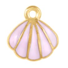 Enamel Charm Shell (11 x 10 x 2.5 mm) Baby Pink (2 pcs)