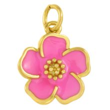 Enamel Charm Flower (15 x 13 x 3.5 mm) Pearl Pink (1 pcs)