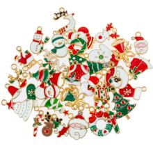 Charm Mix Enamel Christmas (12 - 27 x 7.5 - 19 x 1- 3 mm) Or (38 pcs)