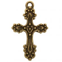 Charm Cross (27 x 17 mm) Bronze (10 pcs)